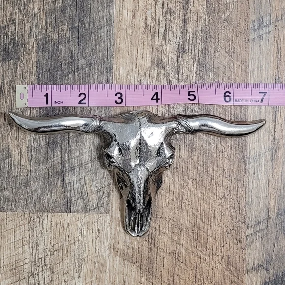 Western Silver Longhorn Bull Skull Belt Buckle Festival Ciuntry Music Concert - Picture 6 of 8